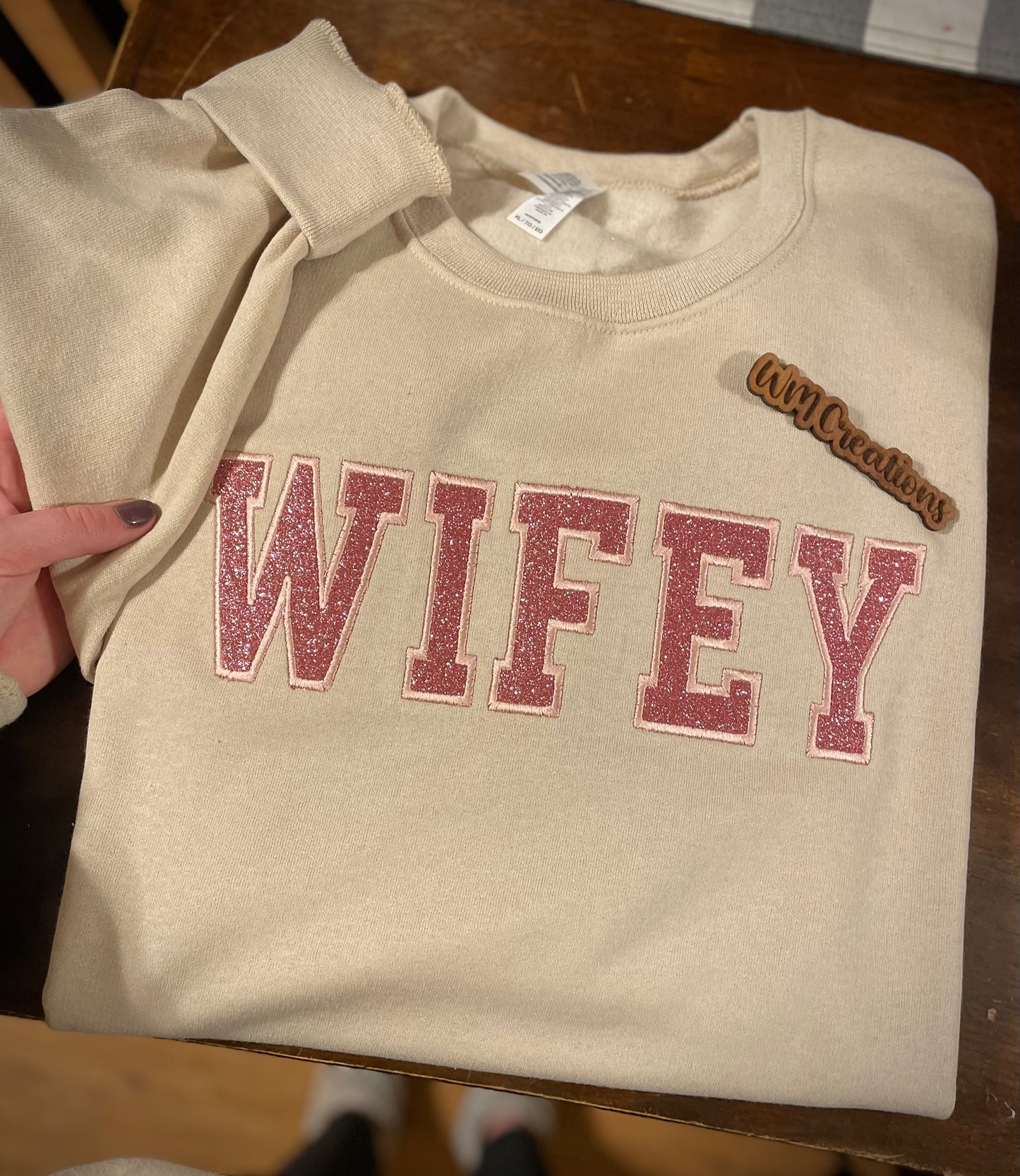 Embroidered Wifey Sweatshirt, Currently unavailable for machine maintenance)