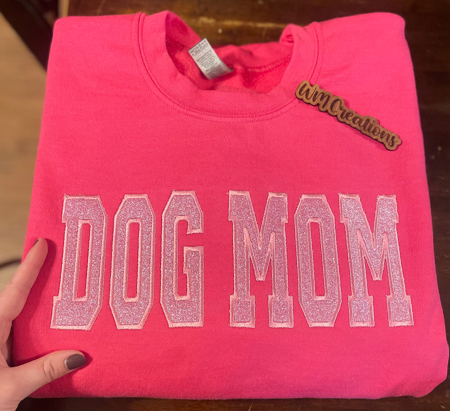 Embroidered Dog Mom Crewneck, Currently unavailable for machine maintenance)