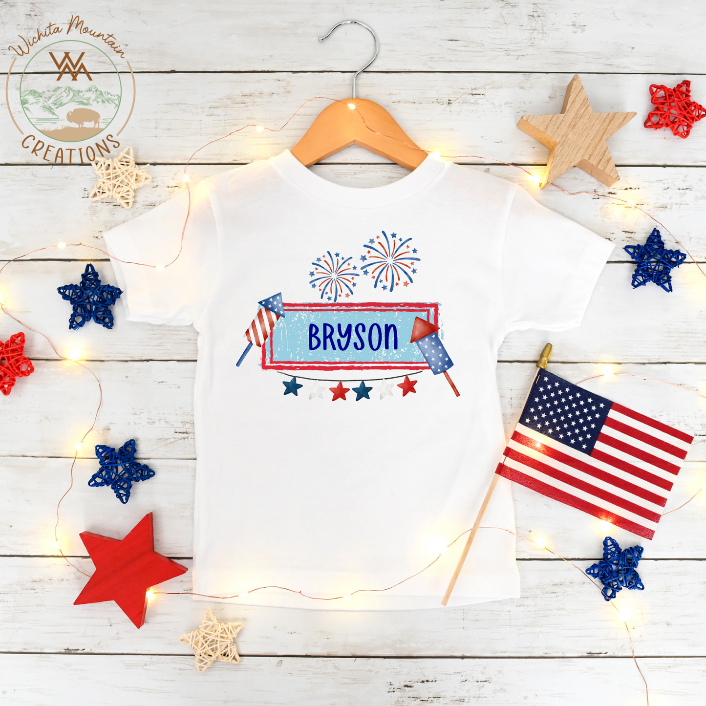 Fireworks Custom Name Tee