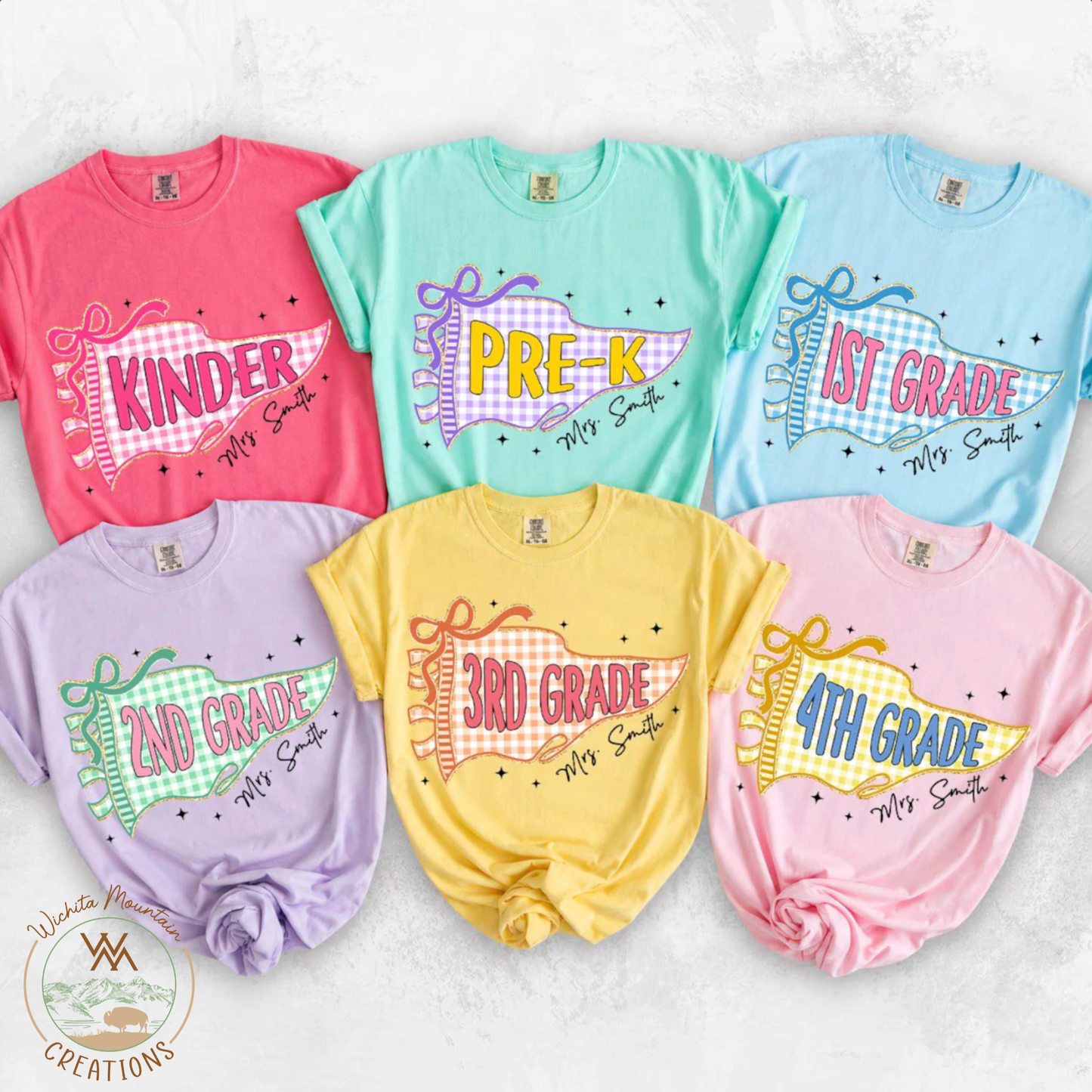 Grade Level Pennant Tee (note-design color cannot be changed)