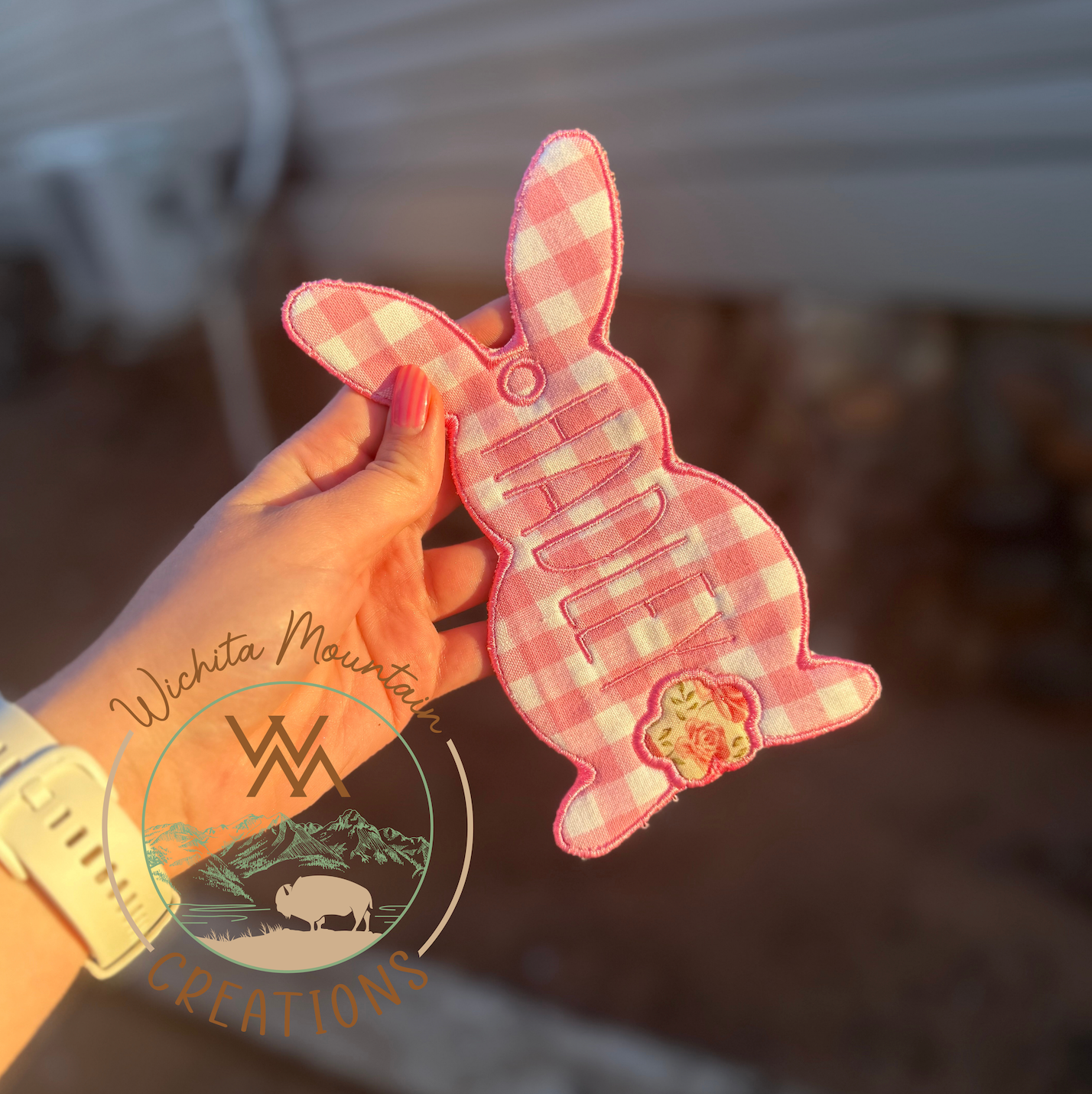 Embroidered Easter Basket Tag